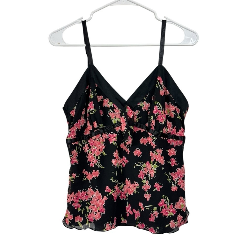 Vintage Y2K Fashion Bug Size Medium Floral Babydoll Cami Tank Top Fairy Boho